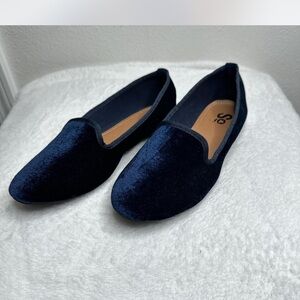 SO Navy Velvet Flats